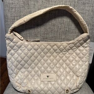 Cream/Off-White Quilted Shoulder Purse